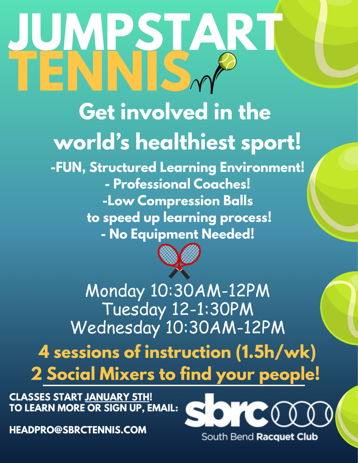 JumpStart Tennis Flyer